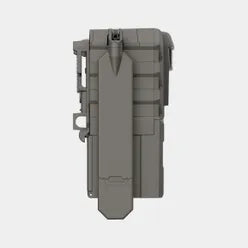 A 3D digital render of a tactical hard case or protective container, shown from a three-quarters perspective against a solid light gray background.